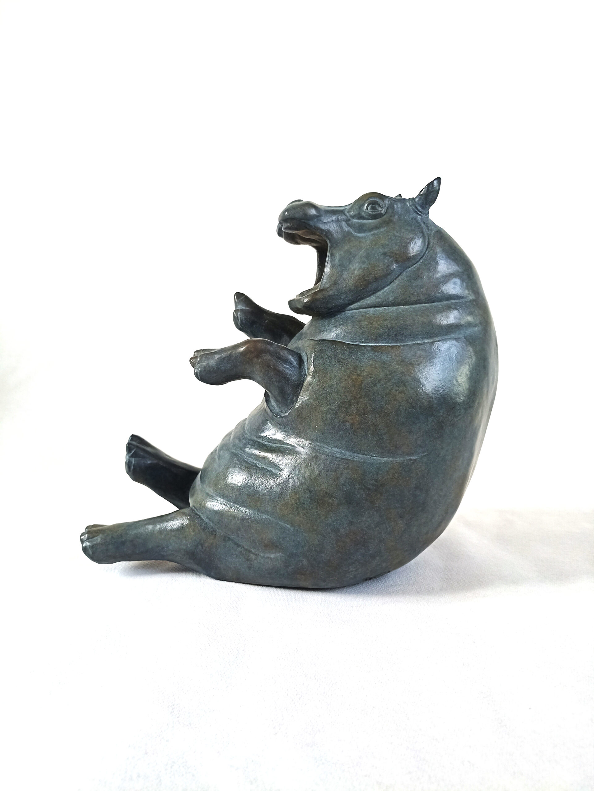 Sculpture Hippopotame en bronze